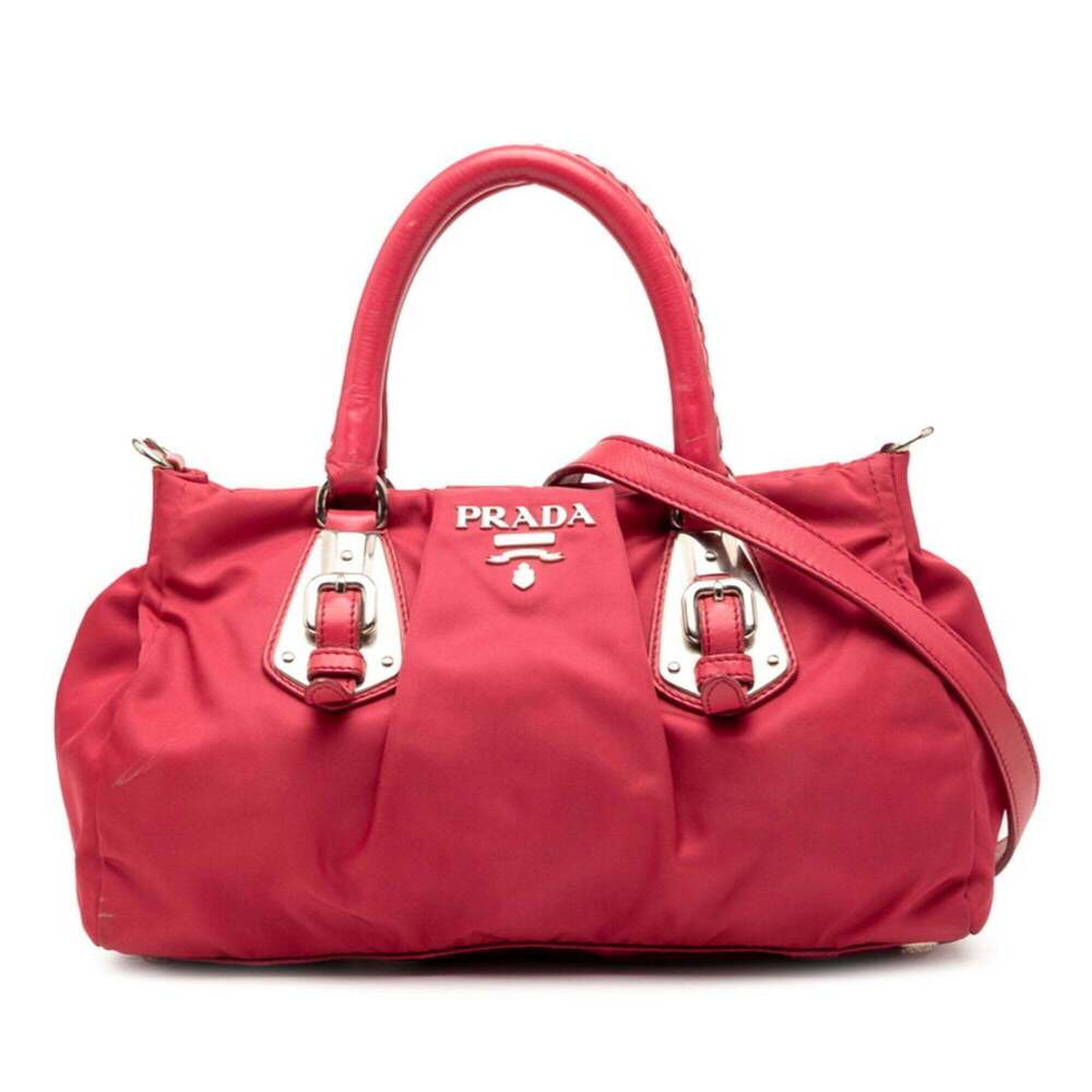 PRADA Pink Leather Shoulder Bag